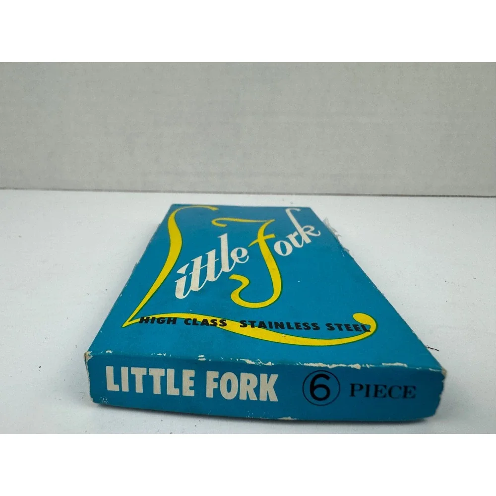 Vintage Reno Little Fork 6 Piece Stainless Steel Appetizer Cocktail Fork Set